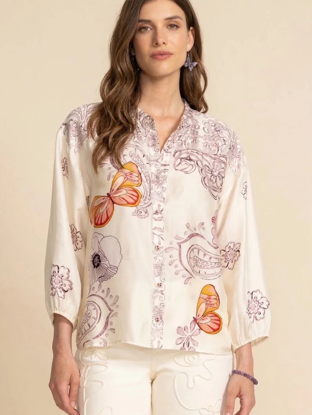 NWT Johnny Was Lucinda Button Down Shirt Rosabella